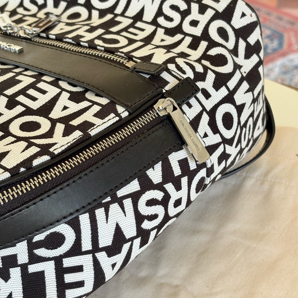 Michael Kors Monogram Black and White Men's Backpack - Picture 8 of 11